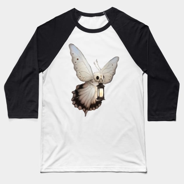 Moth with a Lantern Baseball T-Shirt by Enyr's little witchy corner